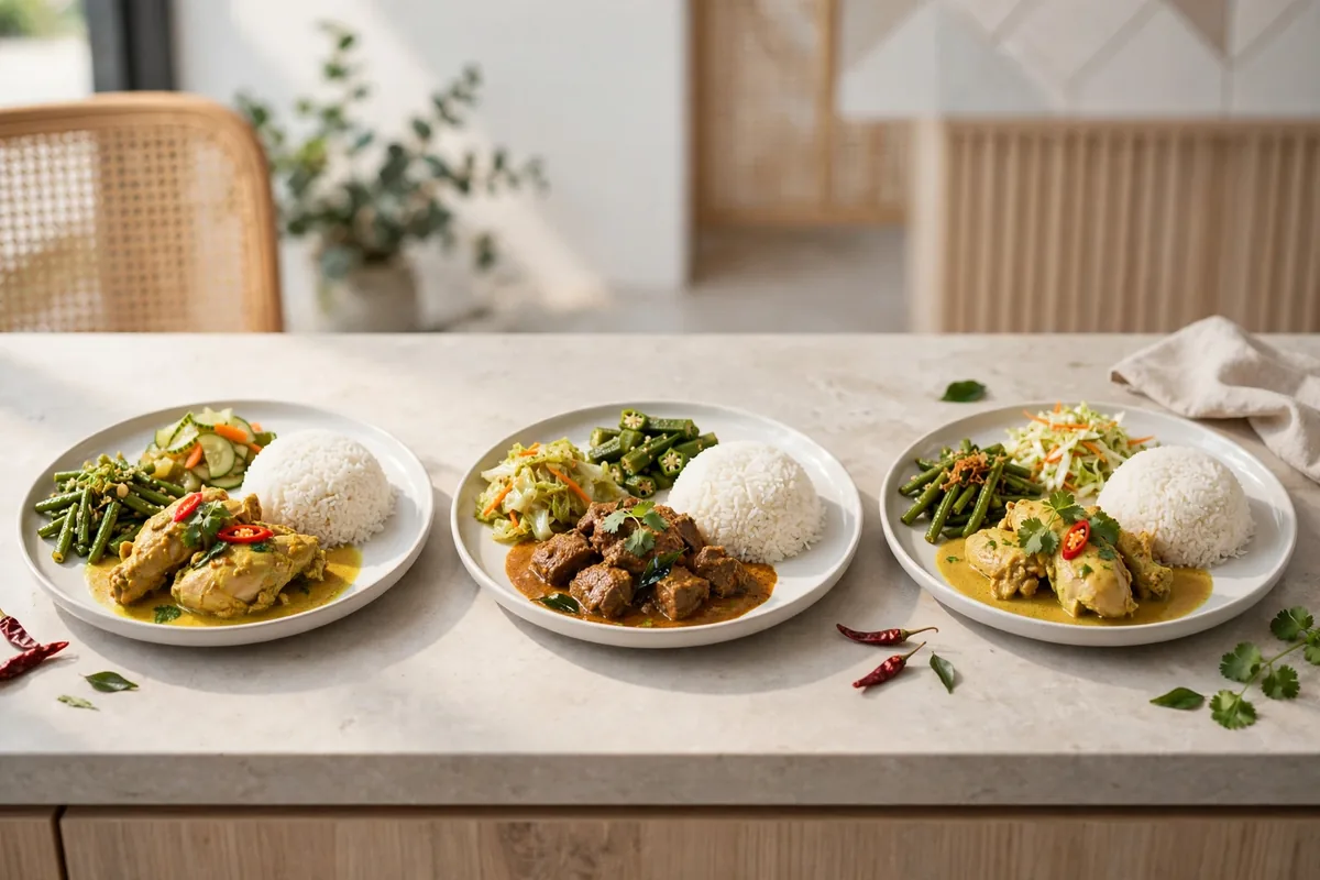 What set meals are on the Hjh Maimunah menu card?