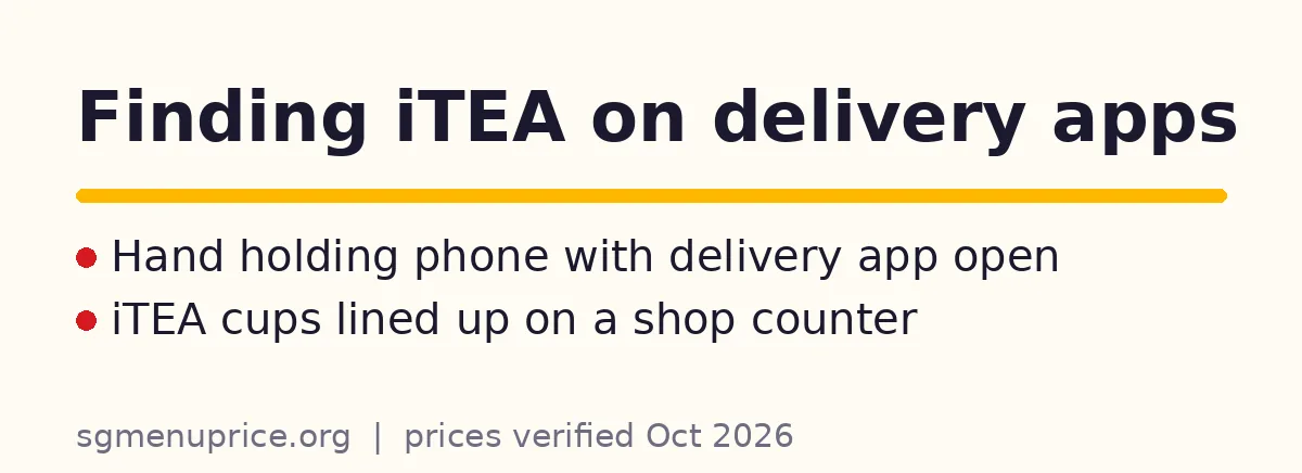 How do I find iTEA on GrabFood, foodpanda and ShopeeFood?