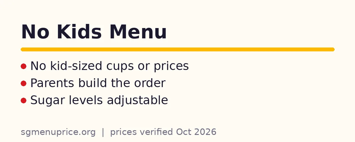 Does iTEA have a kids menu in Singapore?
