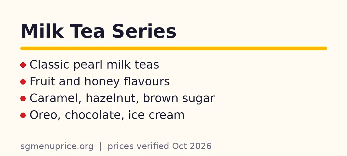What milk teas does iTEA sell in Singapore?
