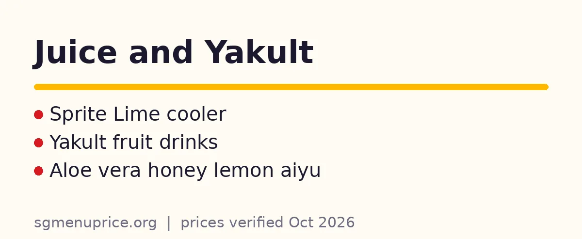 What juices and Yakult drinks does iTEA sell?