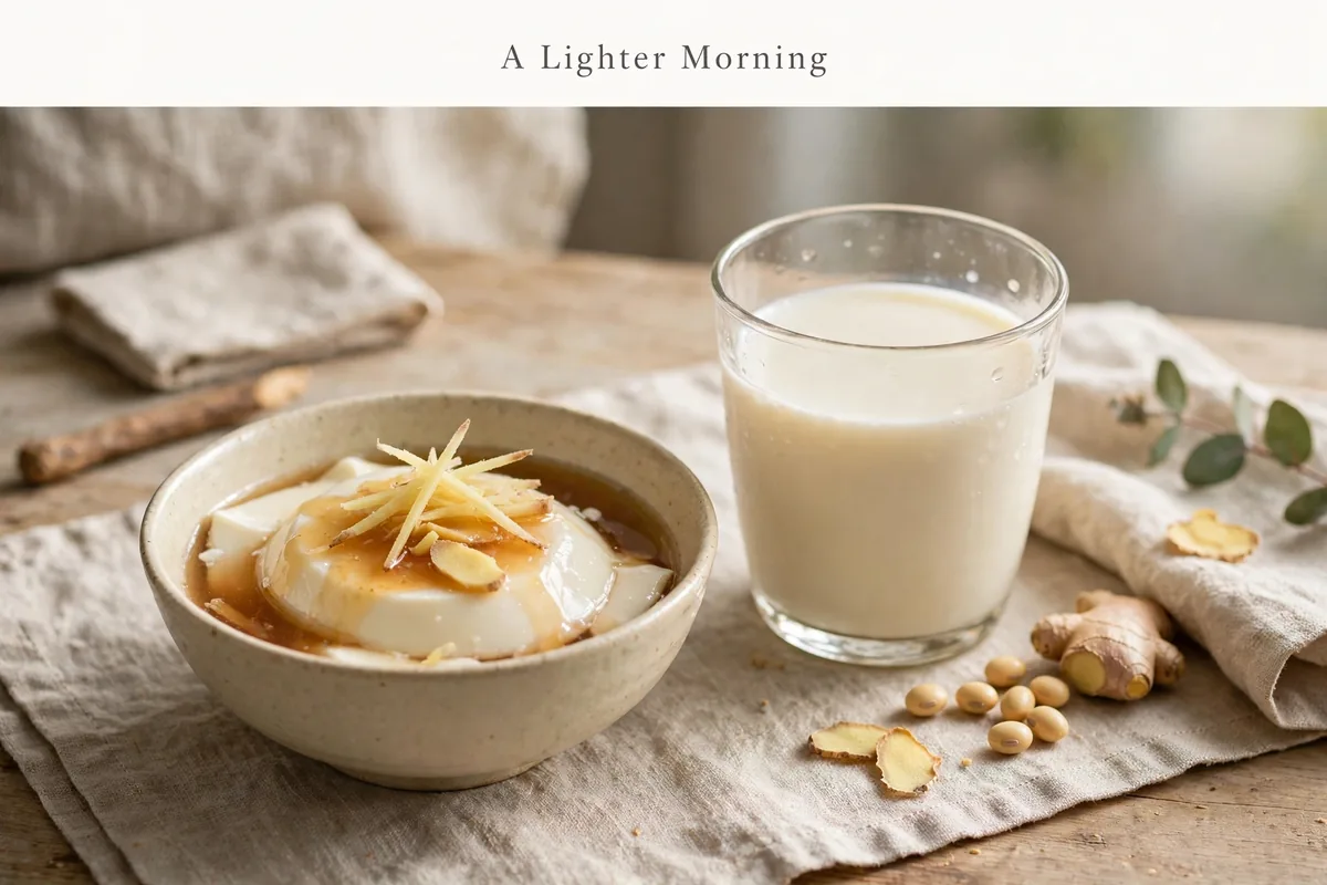 A lighter morning, beancurd and soy