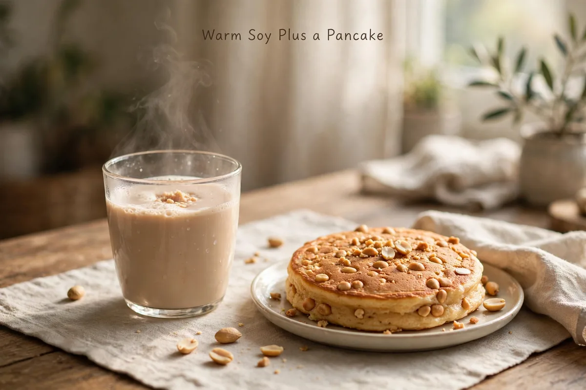 Warm soy plus a pancake, the classic morning pair