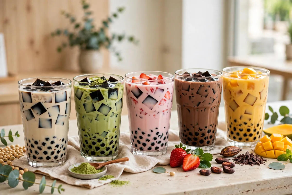 Soy drinks on the card