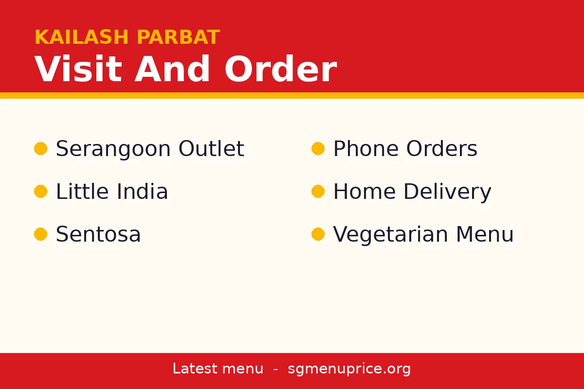 Where can I see the Kailash Parbat menu in Singapore?