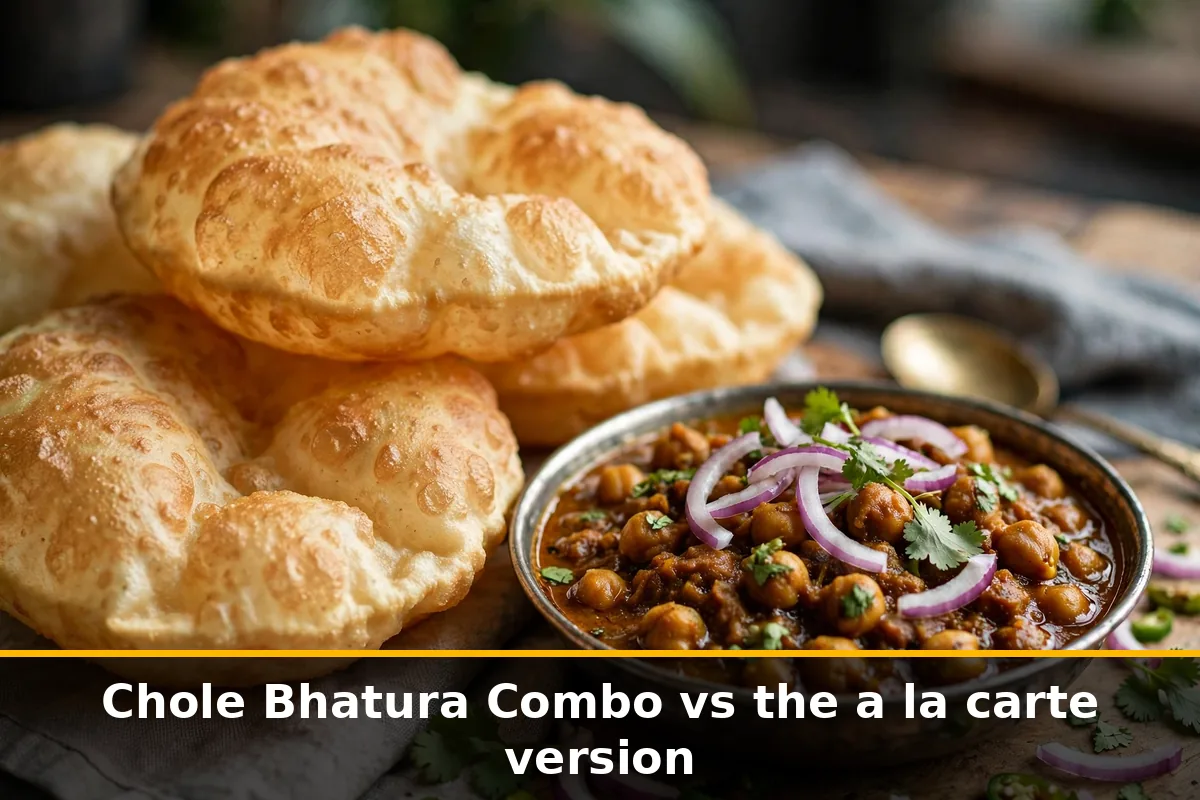 Chole Bhatura Combo vs the a la carte version