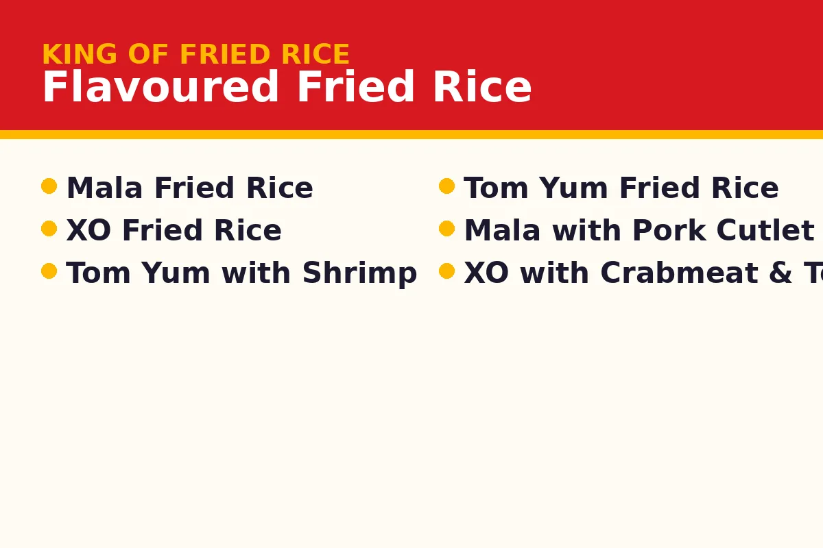 What Do Mala, Tom Yum and XO Fried Rice Cost?