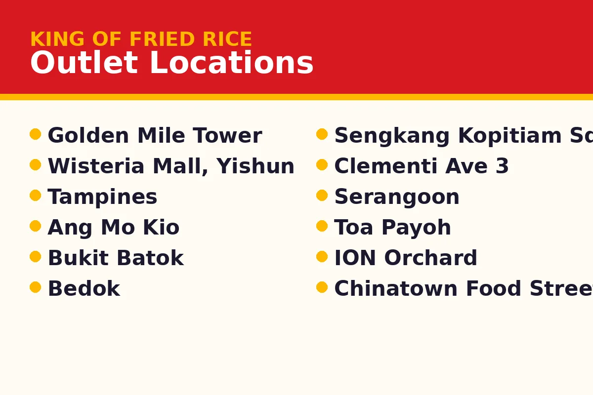 Where Are the King of Fried Rice Outlets in Singapore?