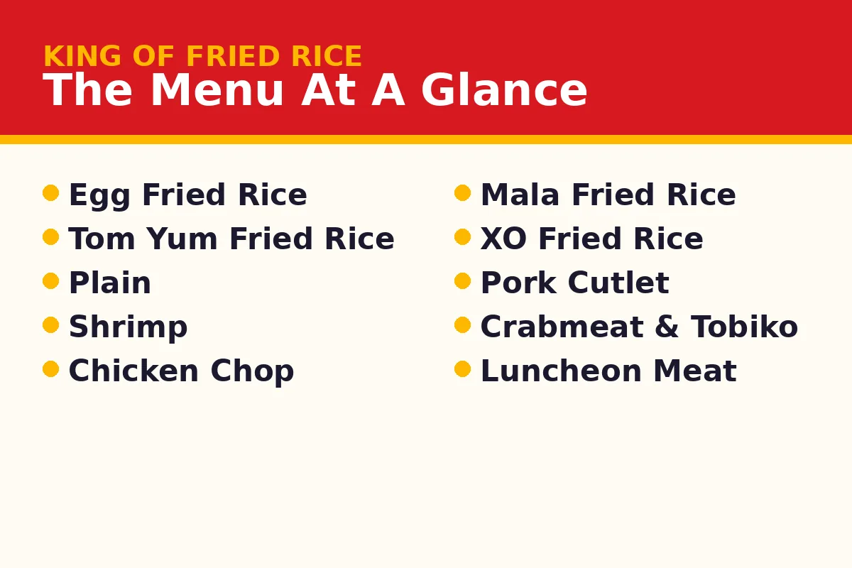 What Is on the King of Fried Rice Menu in Singapore?