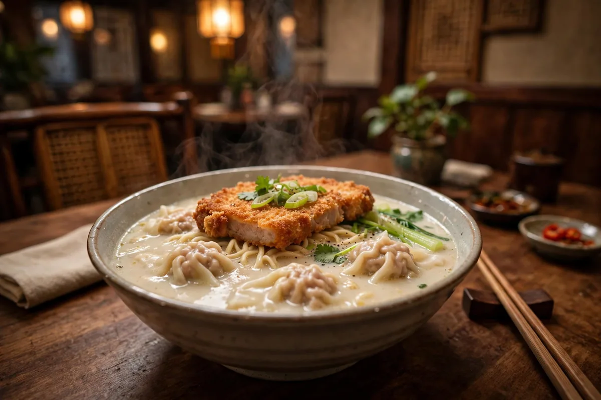 What is on the LeNu pork bone soup menu?