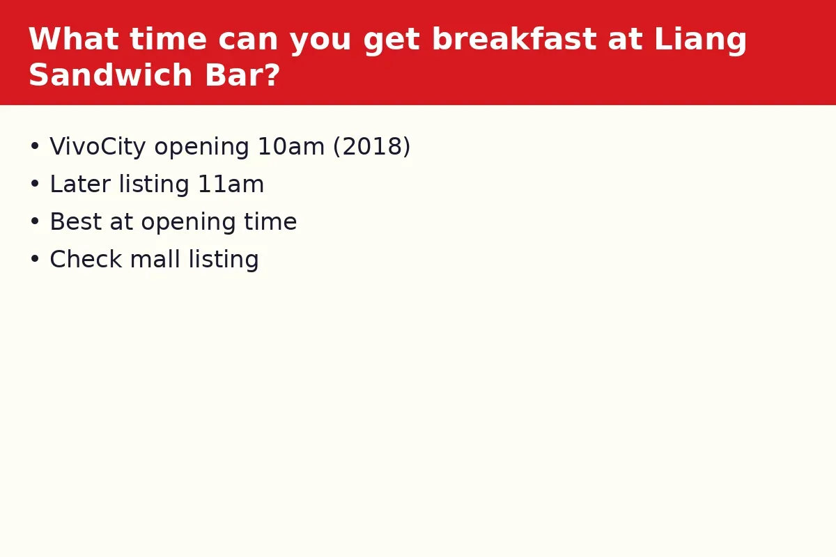 What time can you get breakfast at Liang Sandwich Bar?