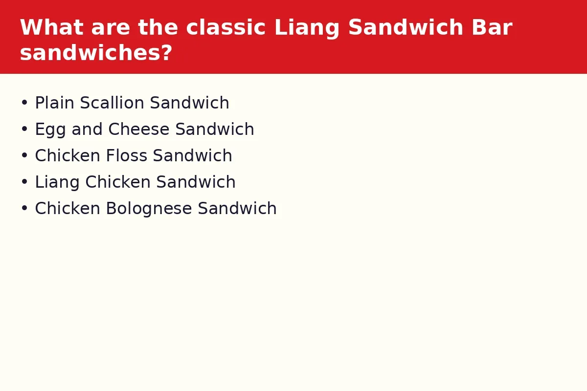 What are the classic Liang Sandwich Bar sandwiches?