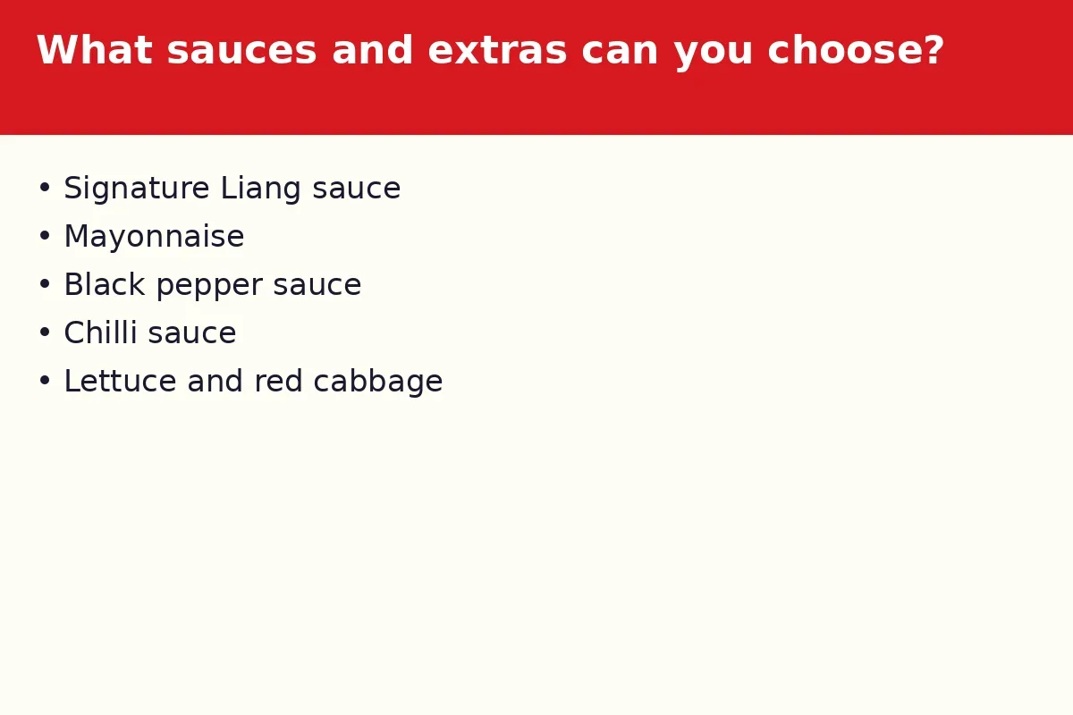 What sauces and extras can you choose?