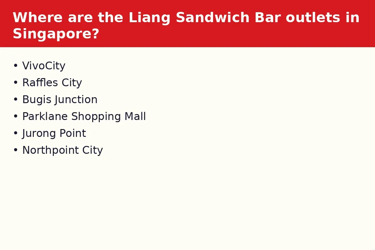 Where are the Liang Sandwich Bar outlets in Singapore?