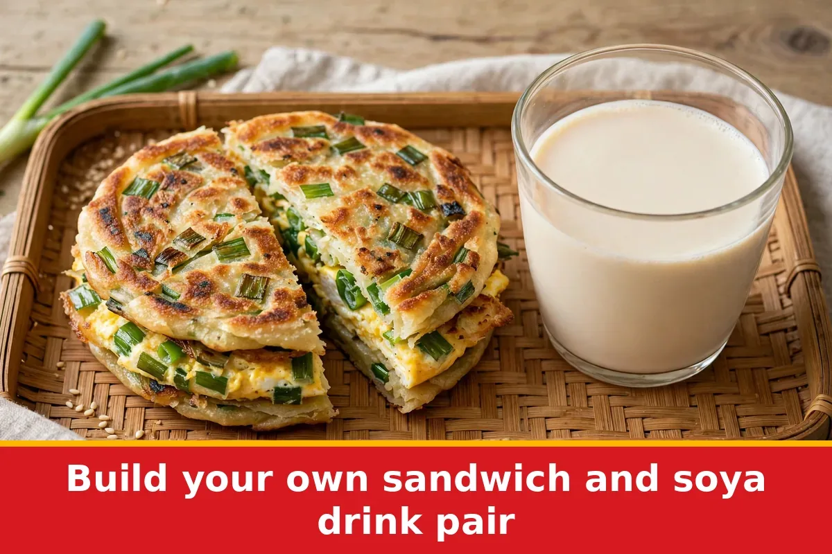 Build your own sandwich and soya drink pair