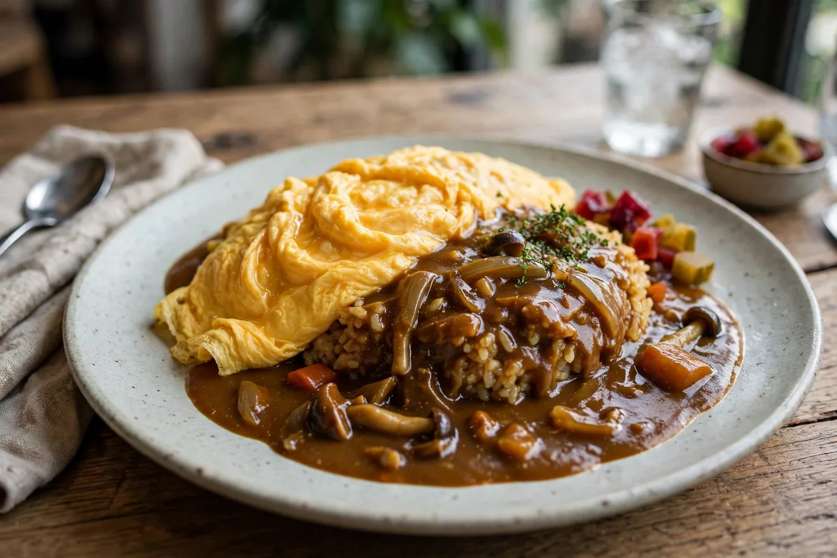 Cheese Omelette Curry as a morning plate