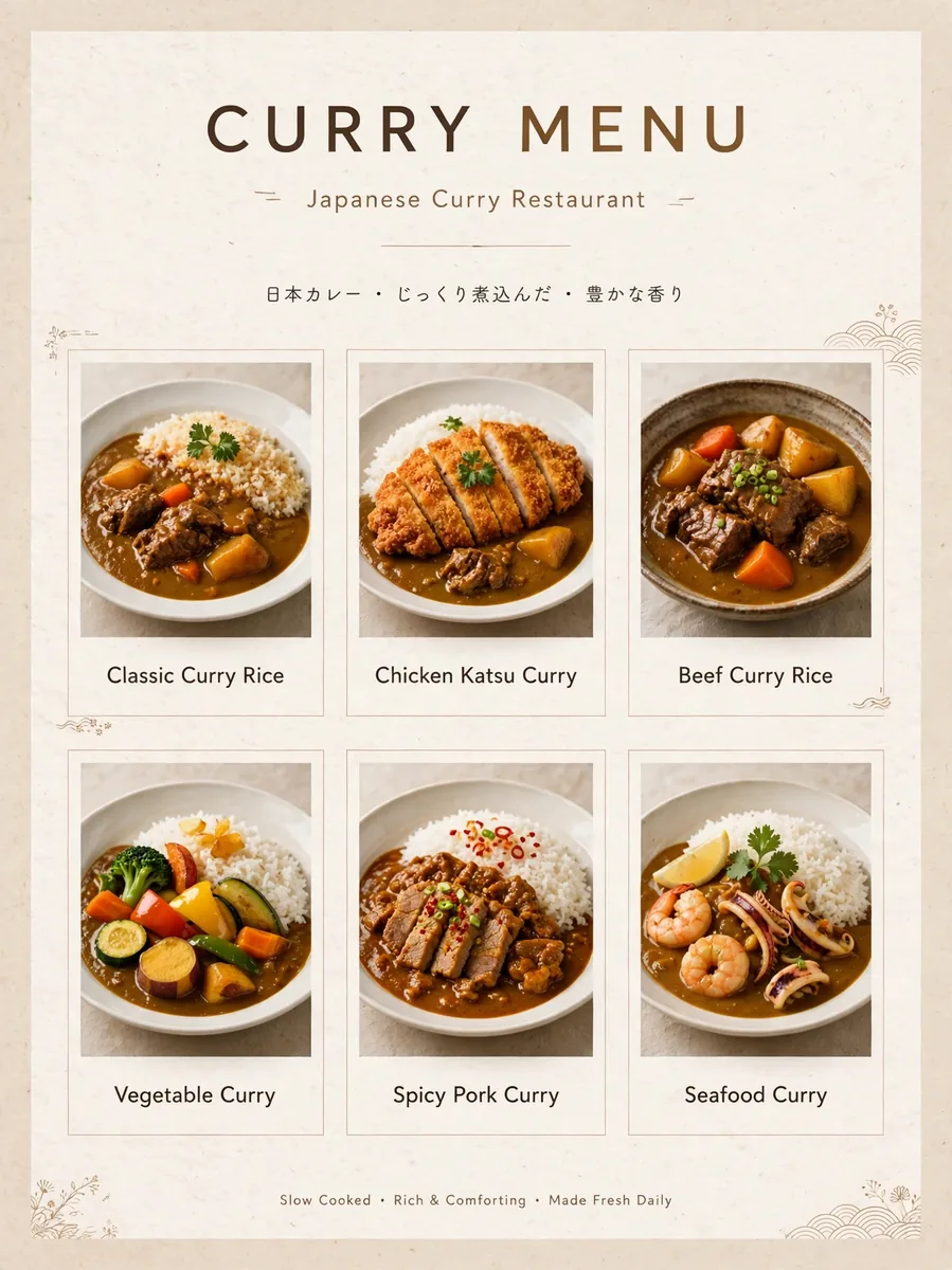 What is on the Monster Curry menu card in Singapore?