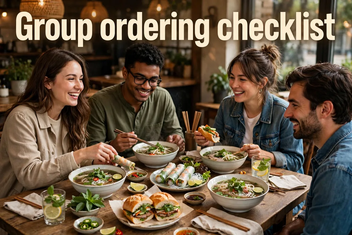 Group ordering checklist