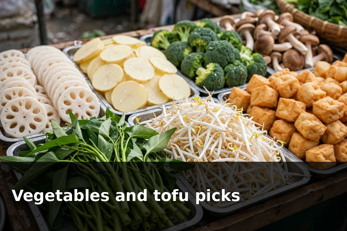 Vegetables and tofu picks