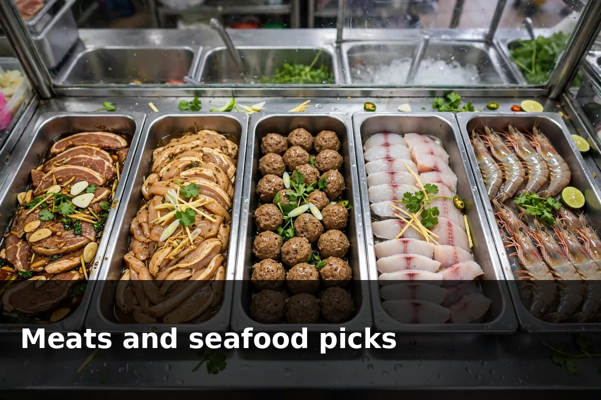 Meats and seafood picks