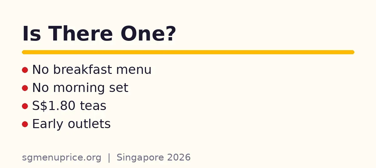 Is there a SweetTalk breakfast menu in Singapore?