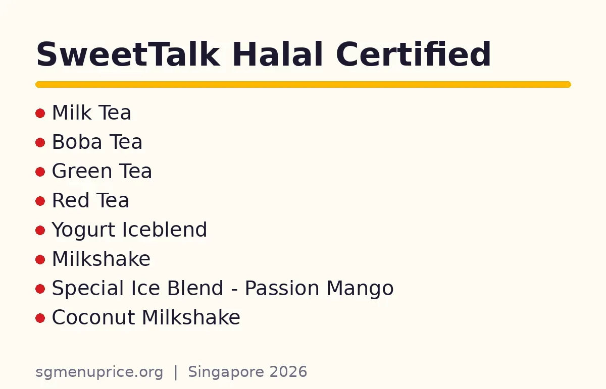Is SweetTalk halal certified in Singapore?