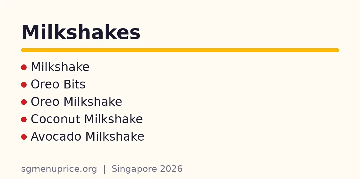What milkshakes can you get at SweetTalk?