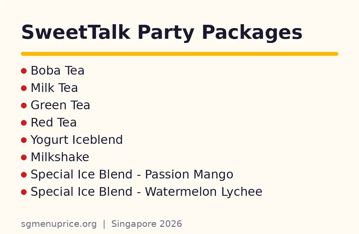 Does SweetTalk have party packages in Singapore?