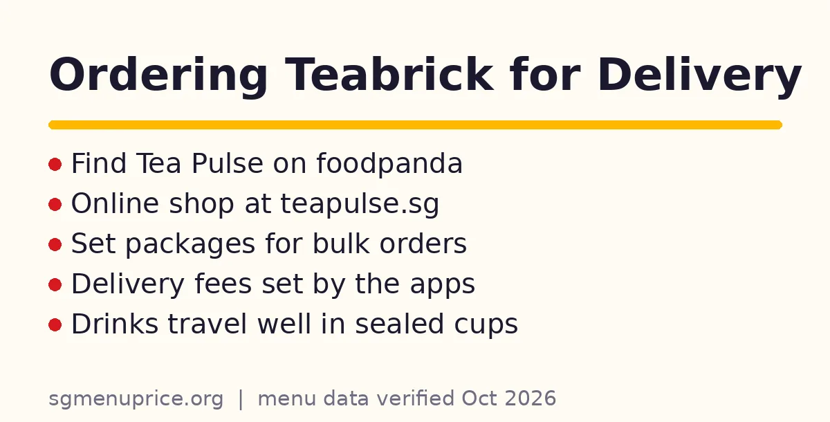 What is on the Teabrick delivery menu?