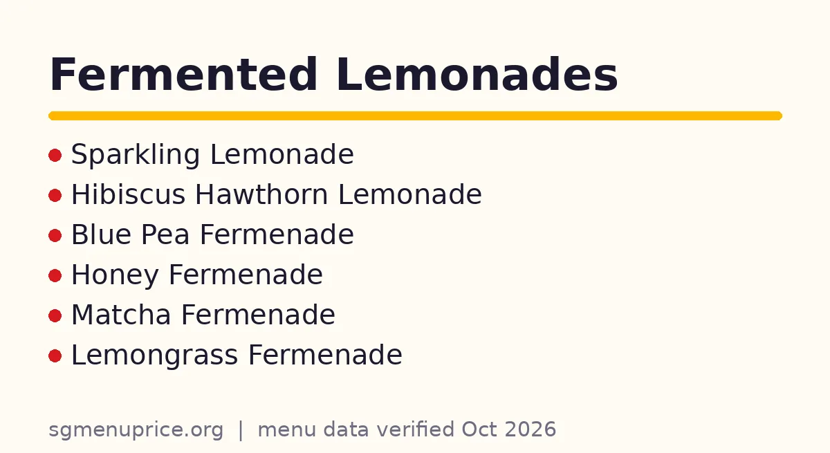 What fermented lemonades are on the Teabrick menu?