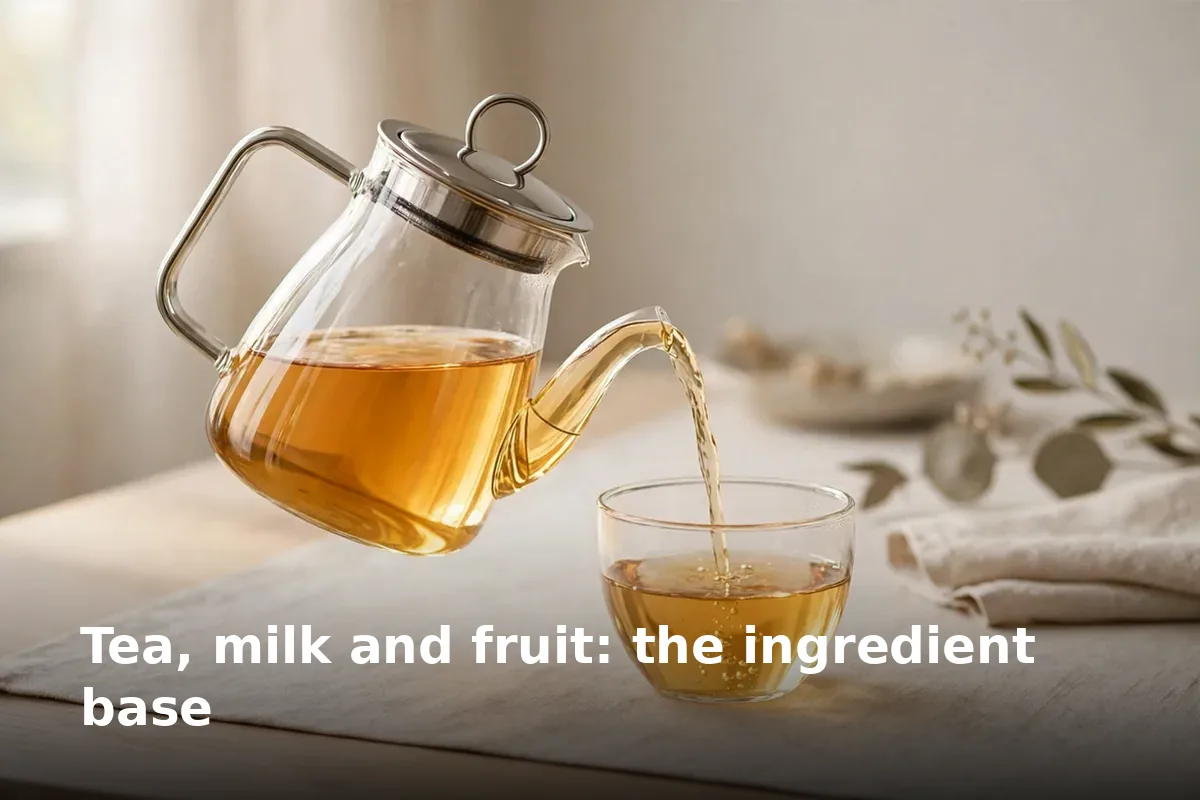 Tea, milk and fruit: the ingredient base