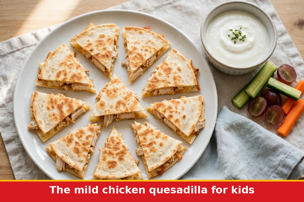 The mild chicken quesadilla for kids