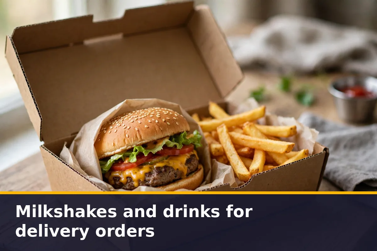 Milkshakes and drinks for delivery orders