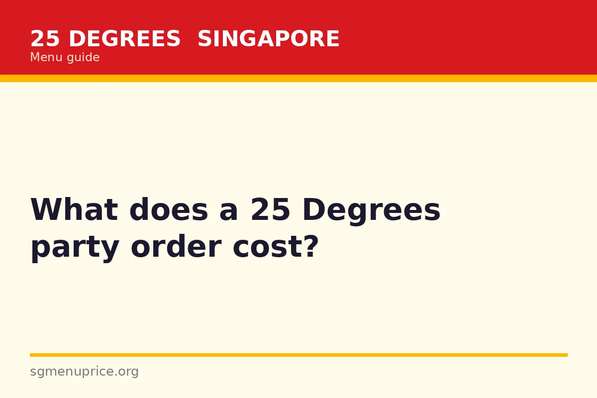 What does a 25 Degrees party order cost?