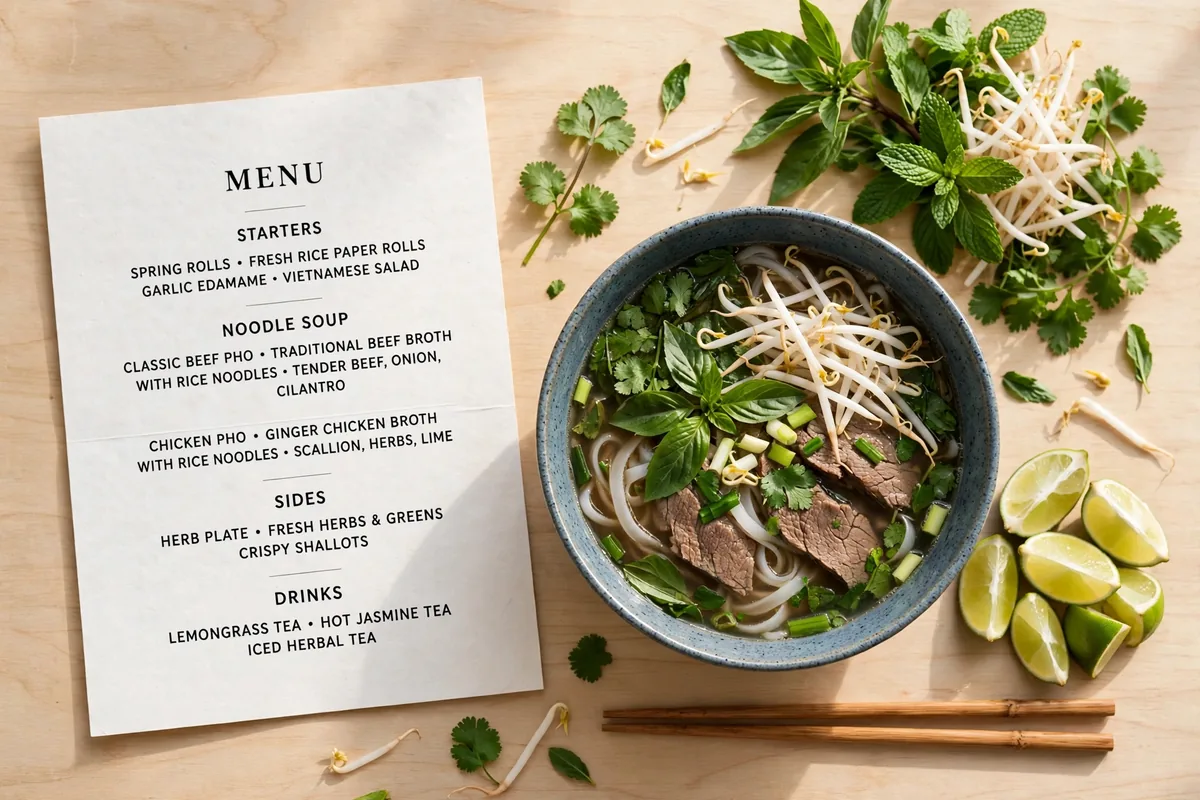 What is on the NamNam menu card?